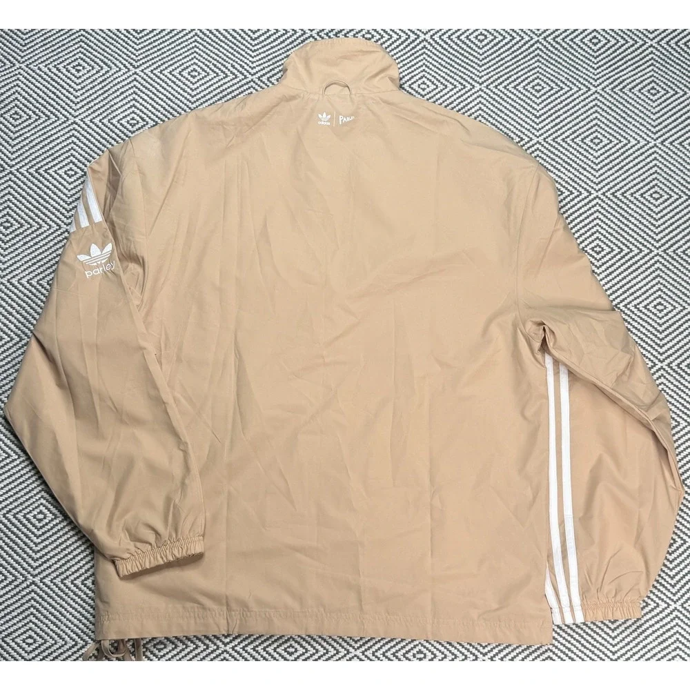 Adidas Men's Full Zip Long Sleeve Parley‎ TT Beige Track Jacket Size Medium